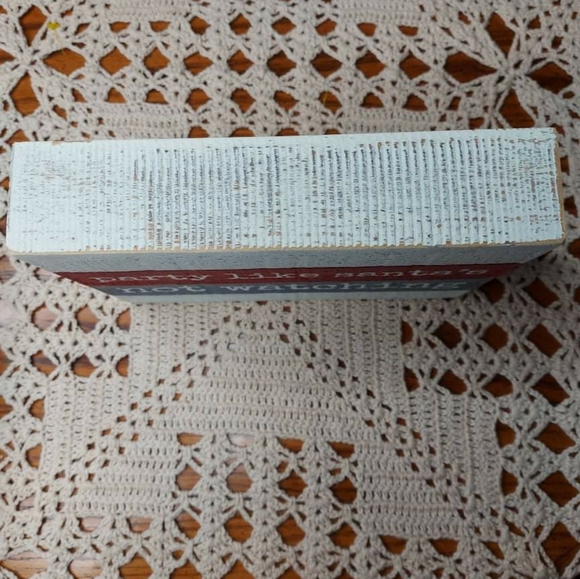 Party like Santa's not watching wood box wall art Christmas decor rustic new - Picture 2 of 3